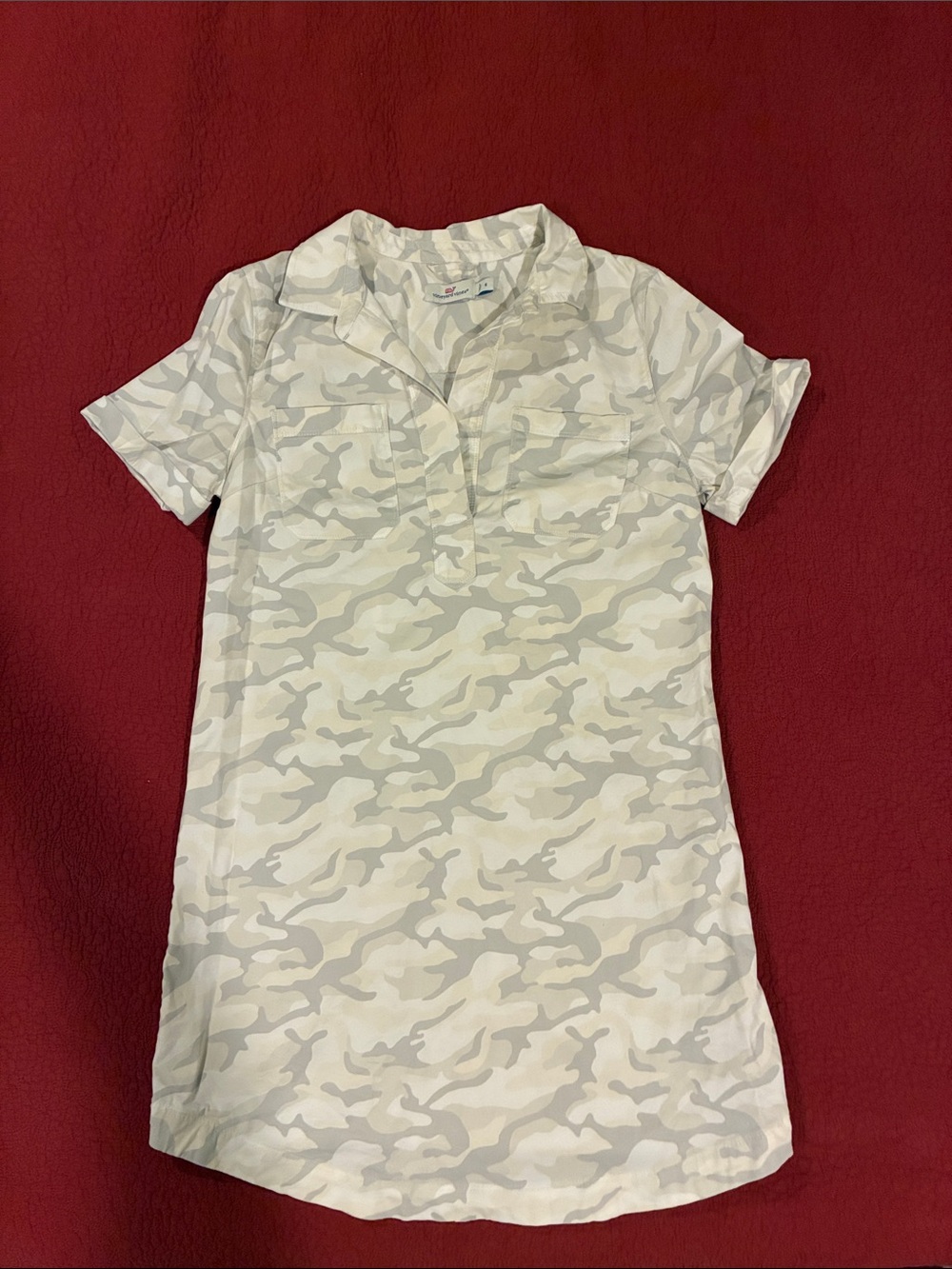 Vineyard Vines Margo Camo shirtdress, Pina Colada, size 6